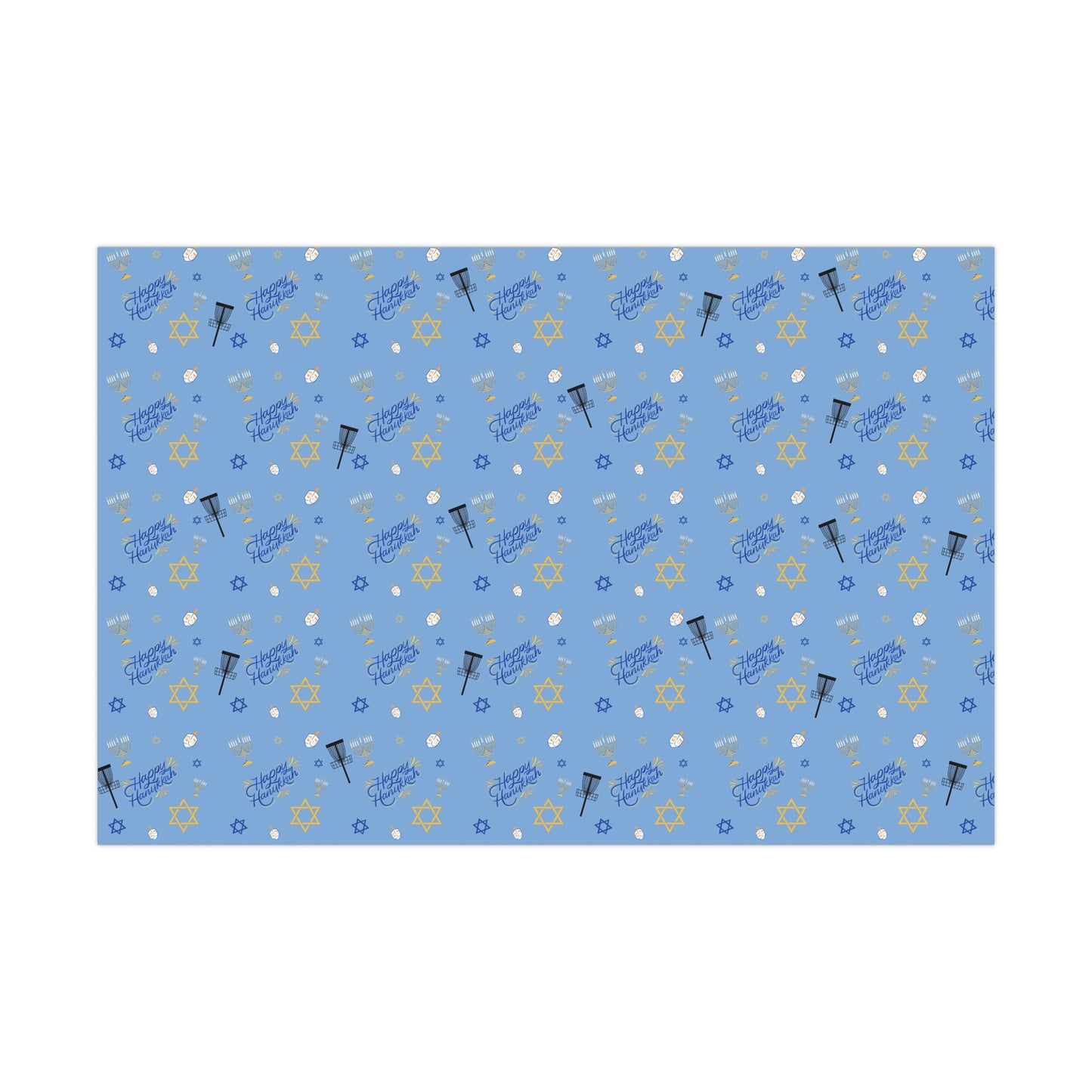 Disc Golf Happy Hannukah Gift Wrap Paper