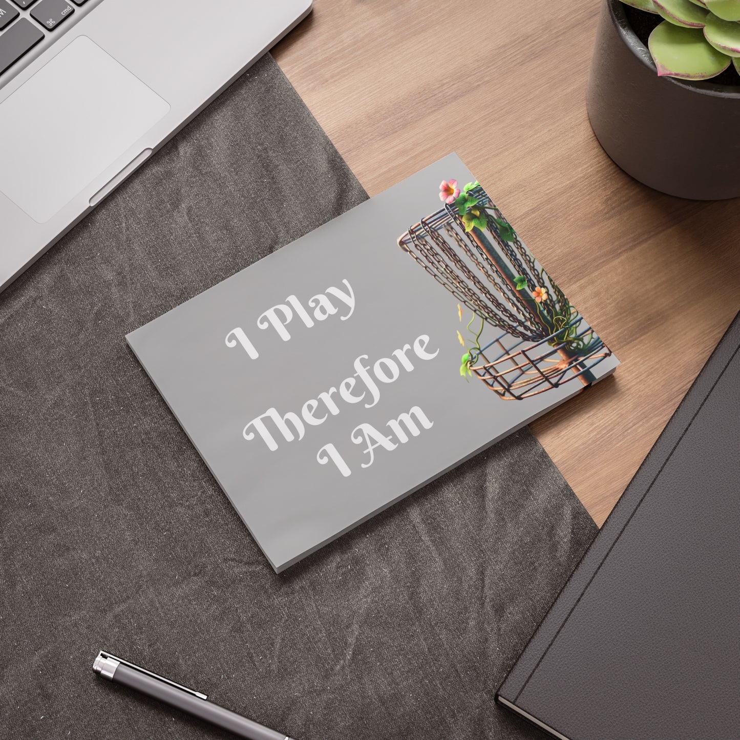 I Play Therefore I Am Floral Disc Golf Post-it® Note Pads Disc Golf Office Home Organization Gift