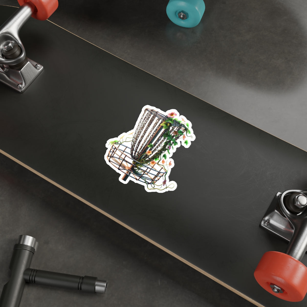 Floral Feminine Disc Golf Die-Cut Sticker for Cart Car Water Bottle