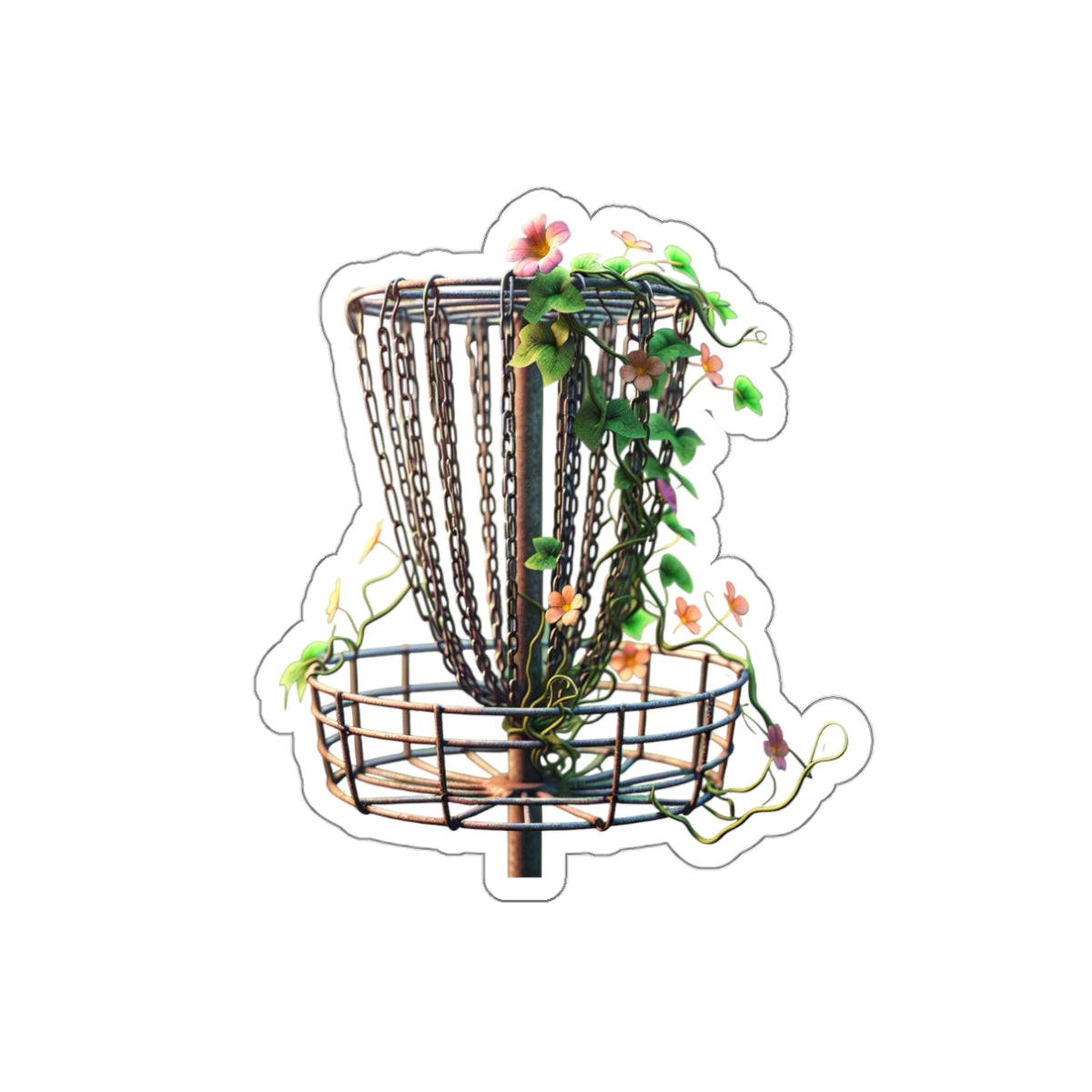 Floral Feminine Disc Golf Die-Cut Sticker for Cart Car Water Bottle