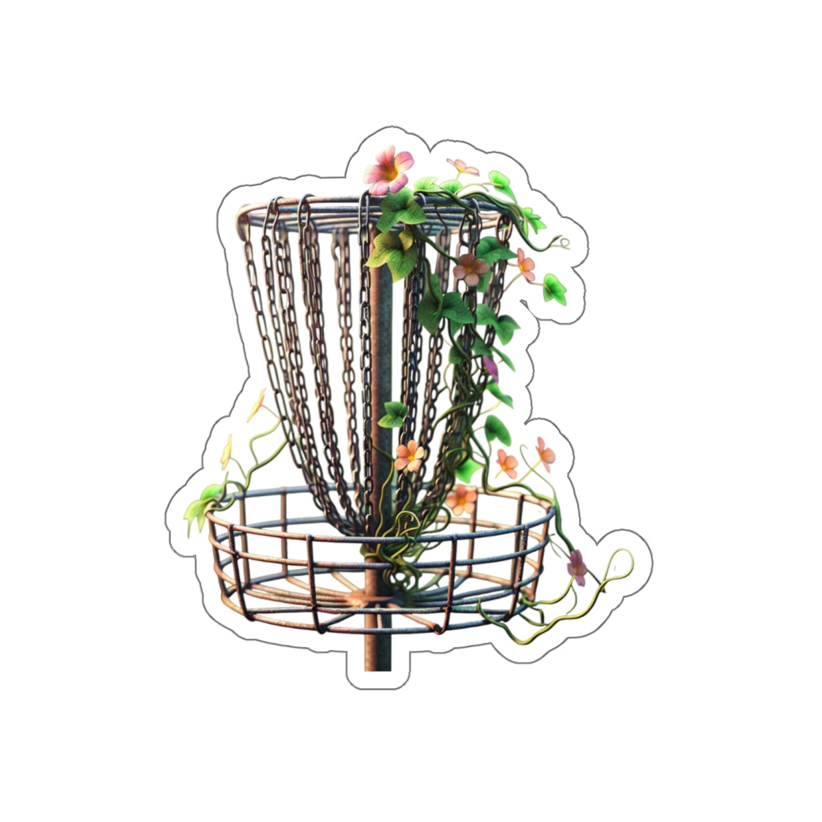 Floral Feminine Disc Golf Die-Cut Sticker for Cart Car Water Bottle