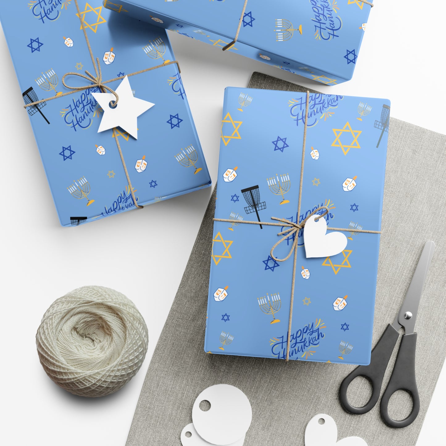 Disc Golf Happy Hannukah Gift Wrap Paper
