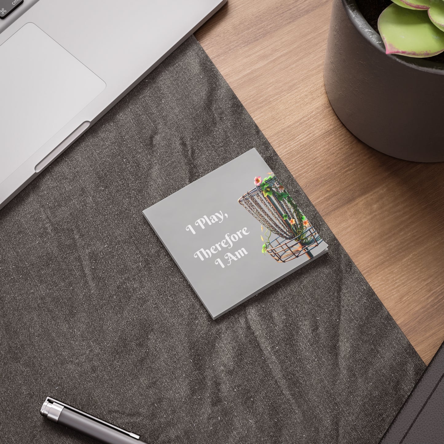 I Play Therefore I Am Floral Disc Golf Post-it® Note Pads Disc Golf Office Home Organization Gift