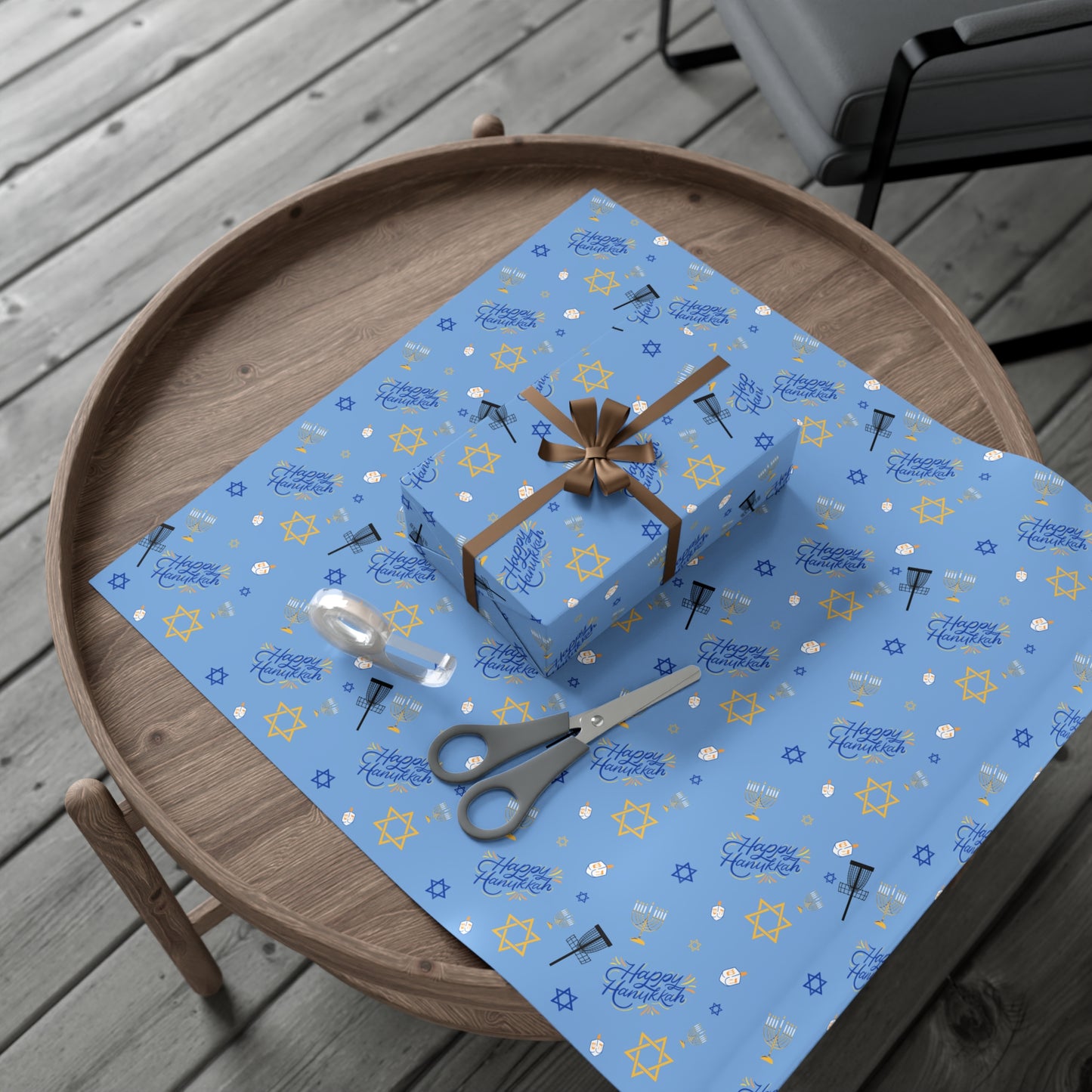 Disc Golf Happy Hannukah Gift Wrap Paper