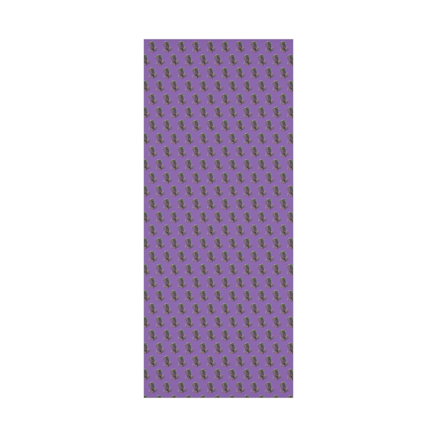 Floral Disc Golf Gift Wrapping Paper Purple Botanical Disc Golf Basket Gift Wrap