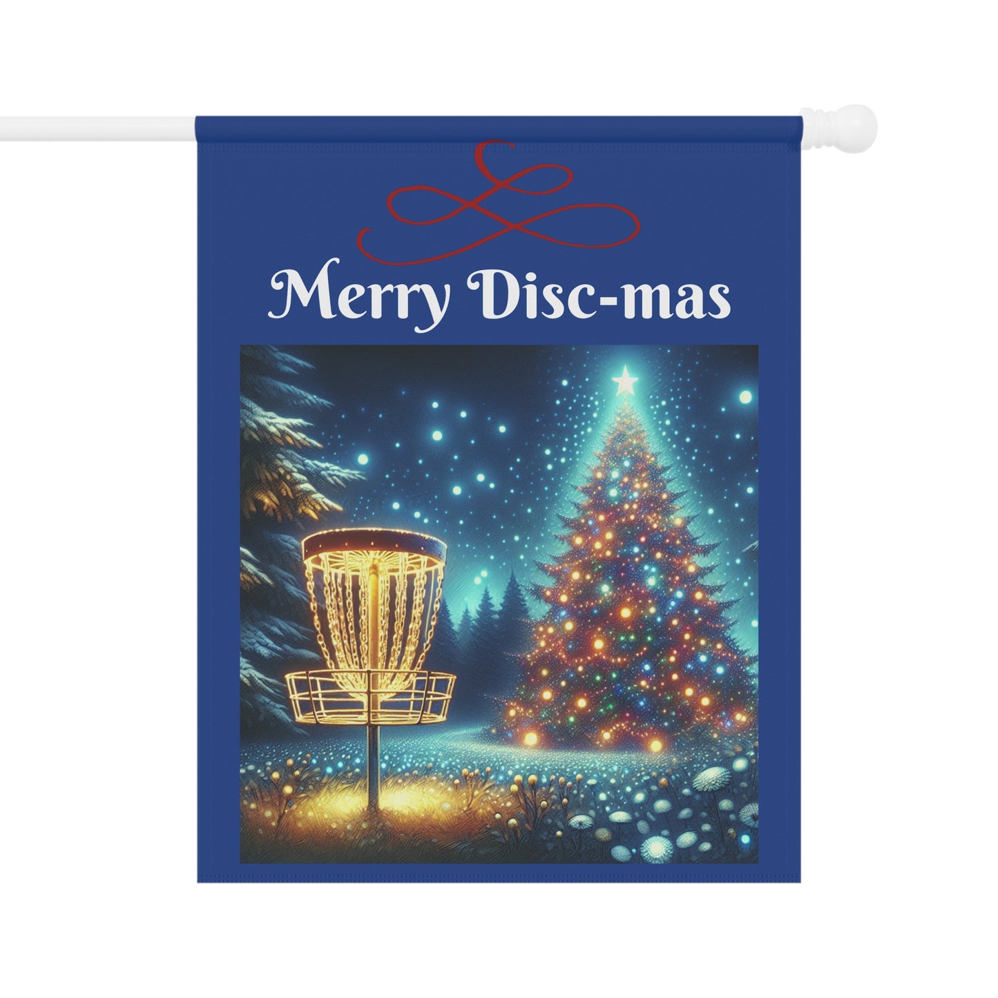 Merry Disc-mas Christmas Flag Disc Golf Garden & House Banner