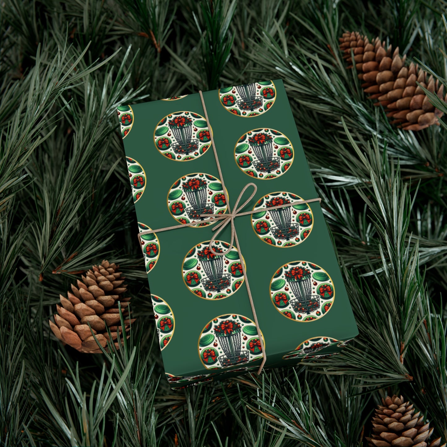 Disc Golf Christmas Gift Wrap Paper Holiday Gift Wrapping