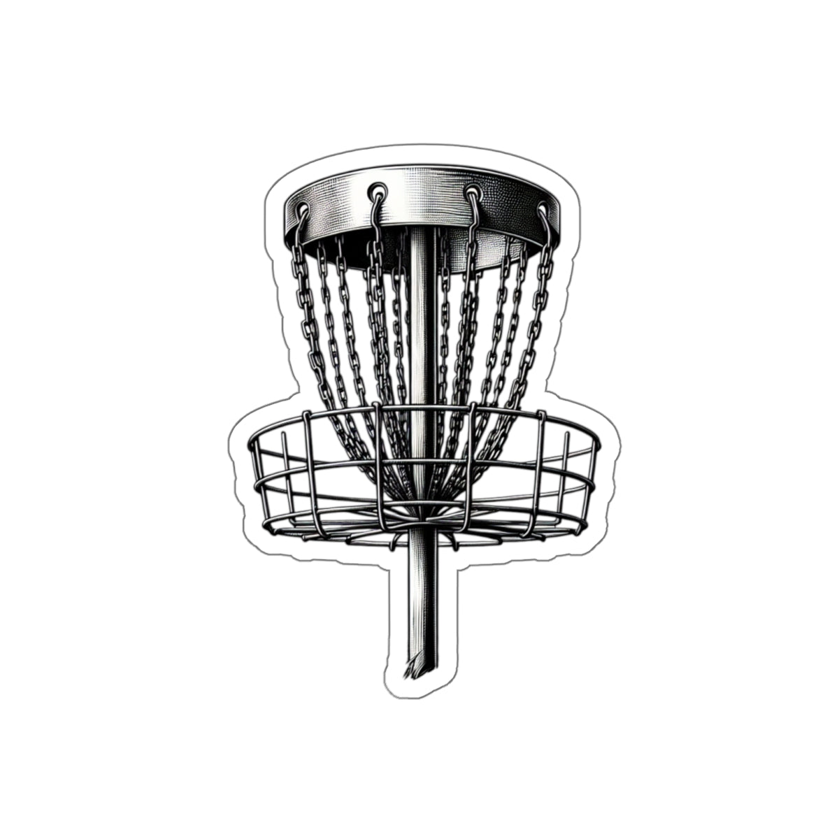 Metal Mania Disc Golf Basket Kiss-Cut Stickers