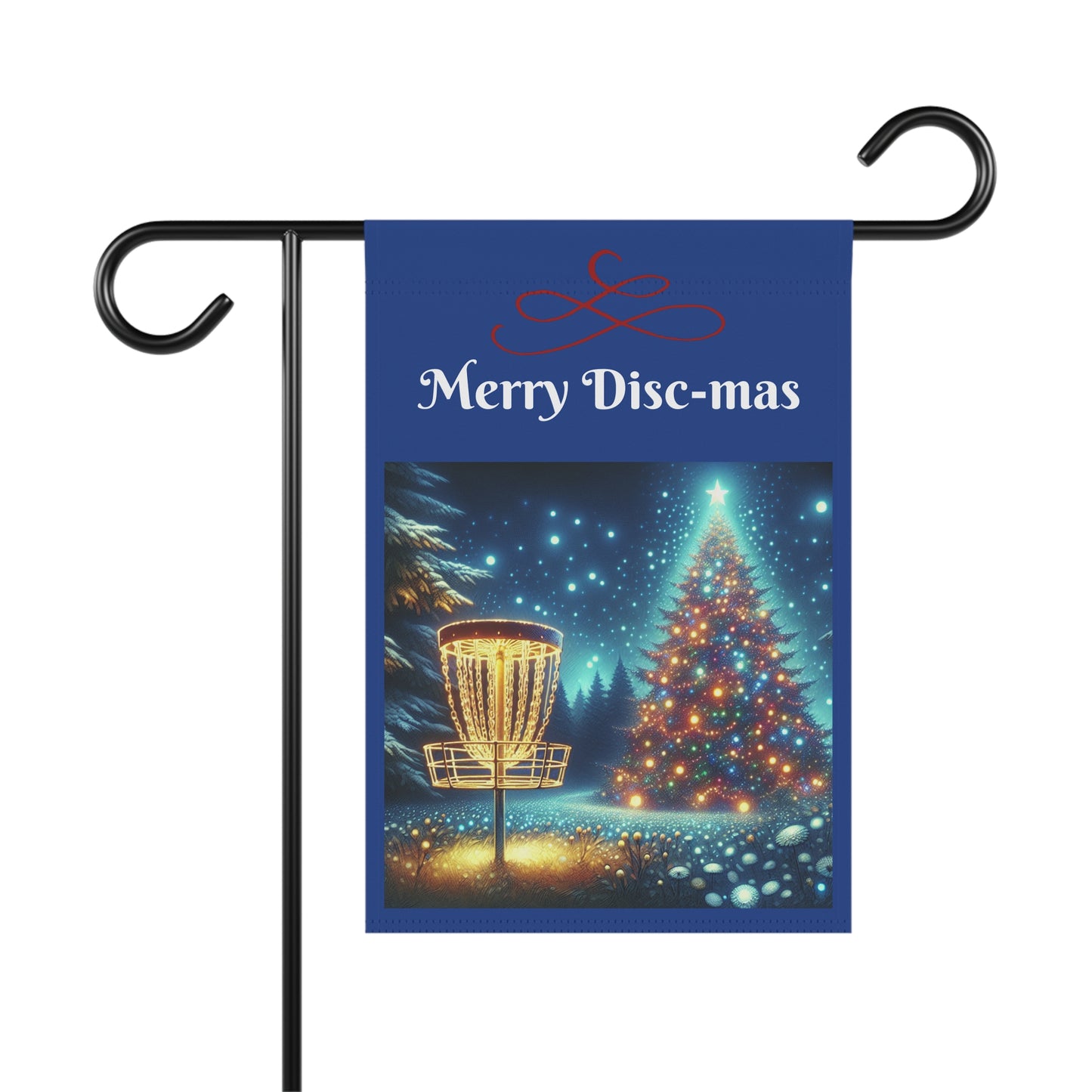 Merry Disc-mas Christmas Flag Disc Golf Garden & House Banner