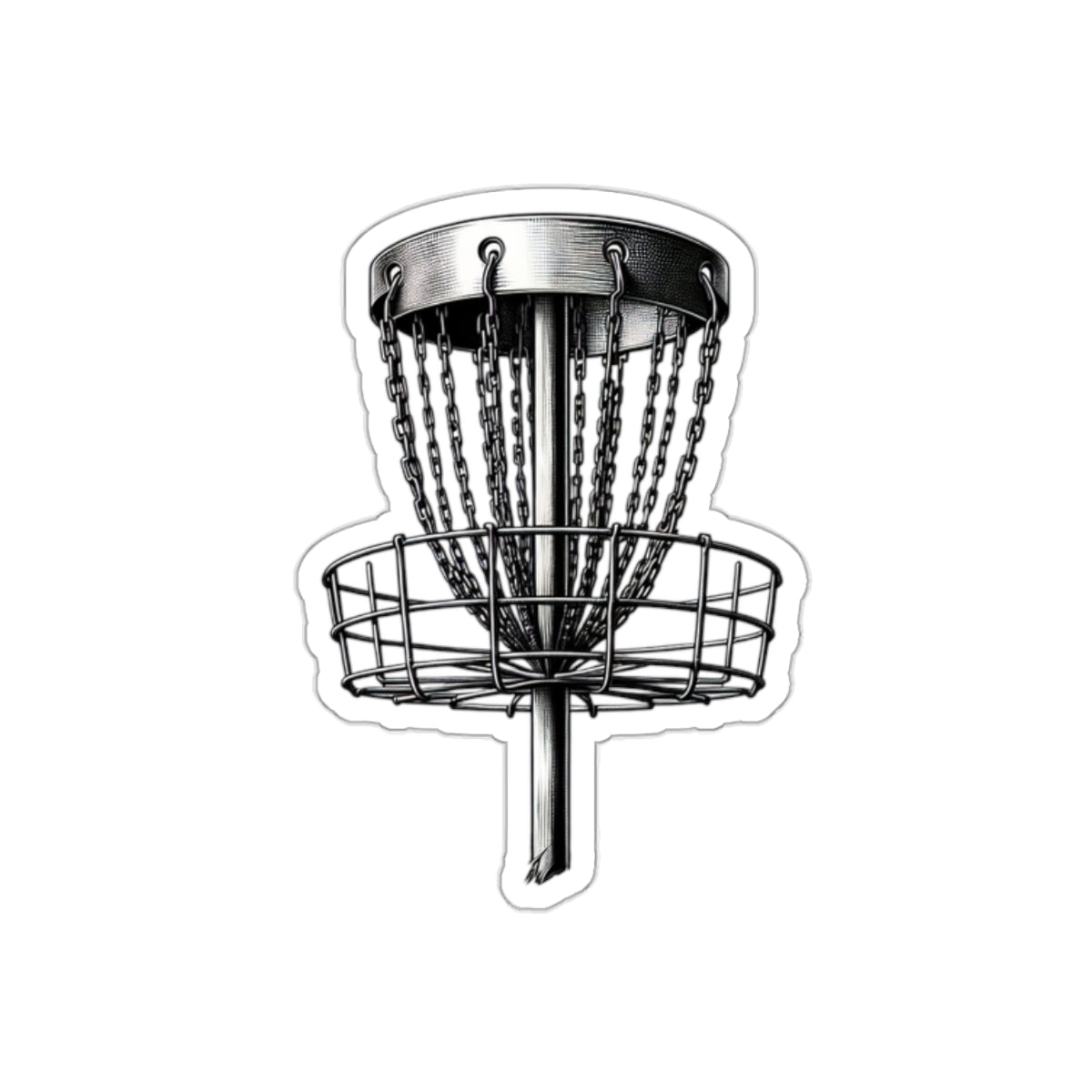 Metal Mania Disc Golf Basket Kiss-Cut Stickers